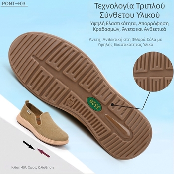 3520 Ανδρικά Υφασμάτινα Παπούτσια με Παχιά Σόλα, Slip-On, Στυλ Old Beijing, Casual για Άνοιξη-Φθινόπωρο, Μαλακή Σόλα, Αντιολισθητικές