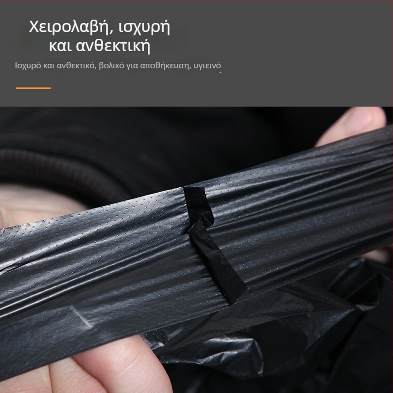 Φορητές μαύρες σακούλες απορριμμάτων σε στυλ γιλέκο, παχύτερες, μιας χρήσης, ανθεκτικές και οικονομικές