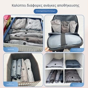 Zhen Ni παχιά τσάντα κενού συμπίεσης, με χειροκίνητο κύλισμα, χωρίς αντλία, κατάλληλη για ταξίδια, φοιτητικά δωμάτια και επαγγελματικά ταξίδια