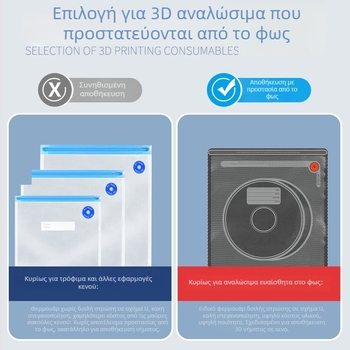 Μαύρες σακούλες κενού για νήματα 3D εκτύπωσης, σχέδιο Yin–Yang, τρισδιάστατη σφράγιση κενού