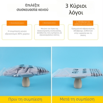 Διαφανής σακούλα κενού για ρούχα, προστασία από ασφυξία, υλικό PA+PE