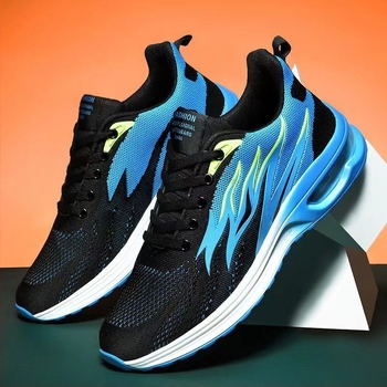 Ανδρικά αθλητικά παπούτσια Flyknit με διαπνέουσα άνω με πλέγμα, ελαφριά και με χοντρή σόλα, για άνοιξη και φθινοπωρο