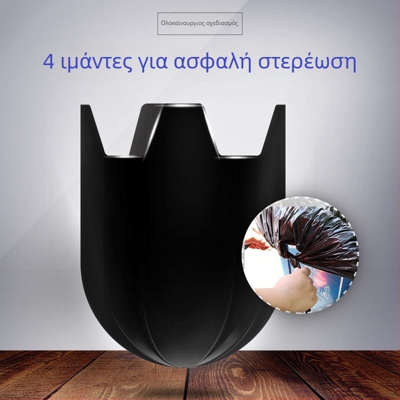 Ejie Μαύρες Χονδρικές σακούλες απορριμμάτων για εμπορικούς κάδους καθαρισμού, μεγάλου μεγέθους, με δέσιμο, HDPE, 1 τεμάχιο