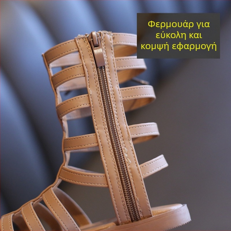 Κοριτσίστικα ρωμαϊκά σανδάλια σε κορεατικό στυλ, καλοκαίρι 2025, αναπνεόμενα, αντιολισθητικά για μικρές κοπέλες