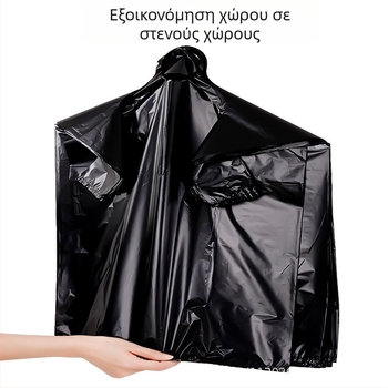 Οικιακή παχιά, μεγάλη σακούλα απορριμμάτων σε στυλ γιλέκο, μίας χρήσης, μαύρη πλαστική