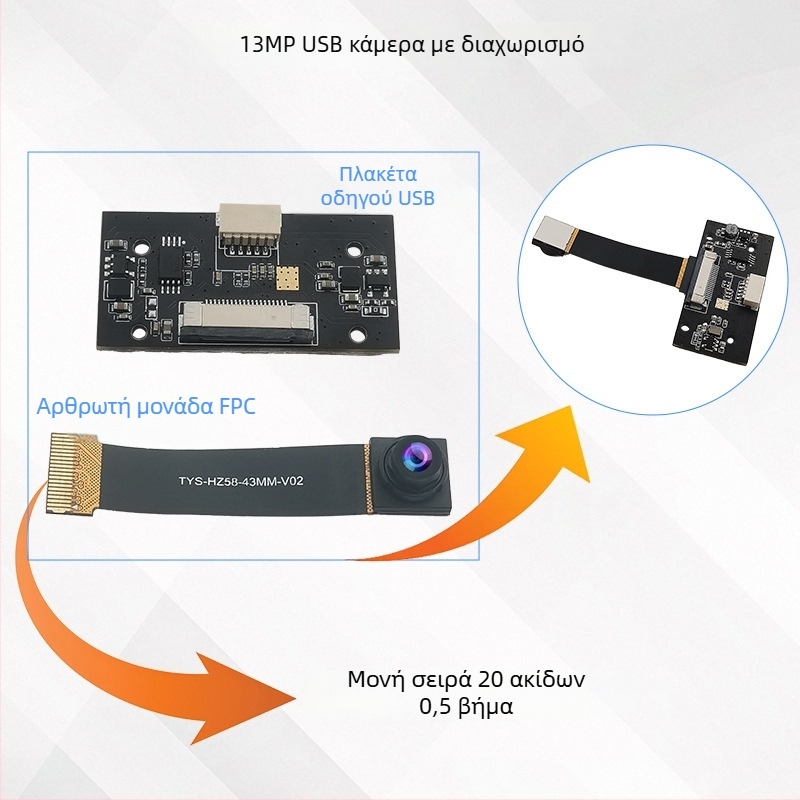 4K IMX258 κάμερα εγγράφων με αναγνώριση διαβατηρίου – ολοκληρωμένο διαφημιστικό σύστημα, USB κάμερα μοντέλο με διαχωρισμό FPC
