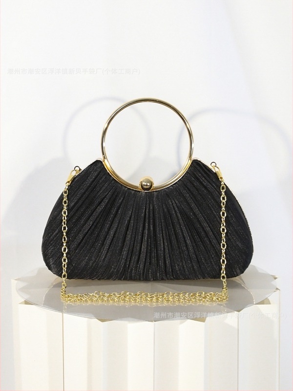 Τσαντάκι σατέν με πλισέ — γυναικεία clutch για βραδινή έξοδο, κλασική νυφική τσάντα