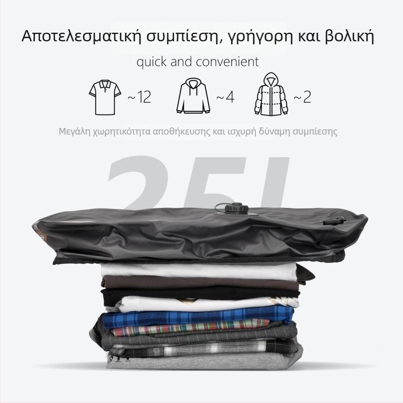 Ηλεκτρική σακούλα κενού αποθήκευσης για ταξίδι, σακούλα συμπίεσης ρούχων με αντλία, αδιάβροχη και αεροστεγής οργάνωση αποσκευών