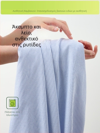 Aesthetics of Cotton μπλε ριγέ μακρυμάνικο πουκάμισο, χαλαρή γραμμή, καθημερινό τοπ για στρώσεις
