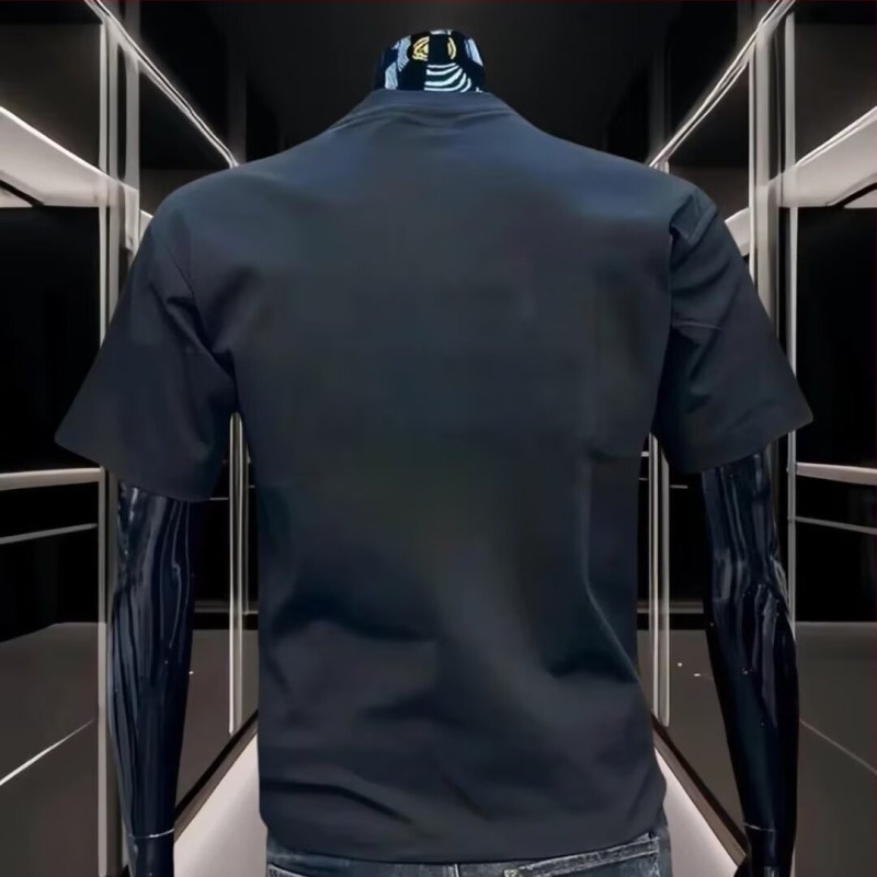 Ανδρικό βαμβακερό T‑shirt με εκτύπωση καρτούν, κοντό μανίκι, στρογγυλός λαιμός, καλοκαίρι 2025