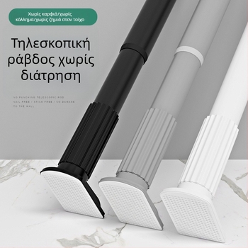 Ανοξείδωτη τηλεσκοπική ράγα απλώματος ρούχων, χωρίς διάτρηση, για μπαλκόνι και γωνιακό παράθυρο, μία ράβδος