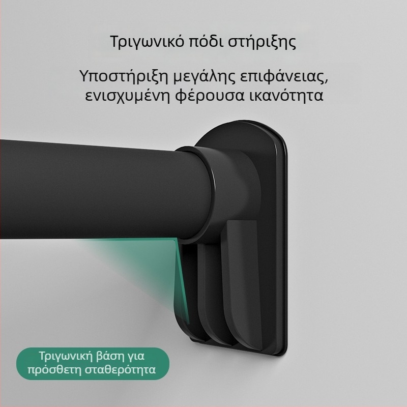 Ανοξείδωτη τηλεσκοπική ράγα απλώματος ρούχων, χωρίς διάτρηση, για μπαλκόνι και γωνιακό παράθυρο, μία ράβδος
