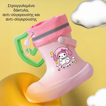 Παιδικά ζεστά αδιάβροχα μποτάκια βροχής, καουτσούκ για αγόρια και κορίτσια, αντιολισθητική σόλα, ψηλά για το σχολείο