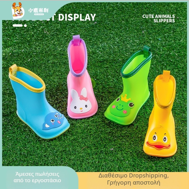 Παιδικά αδιάβροχα μποτάκια Millie the Fawn – γλυκό σχέδιο κινουμένων σχεδίων, unisex, αντιολισθητική μαλακή σόλα, για νηπιαγωγείο και δημοτικό σχολείο
