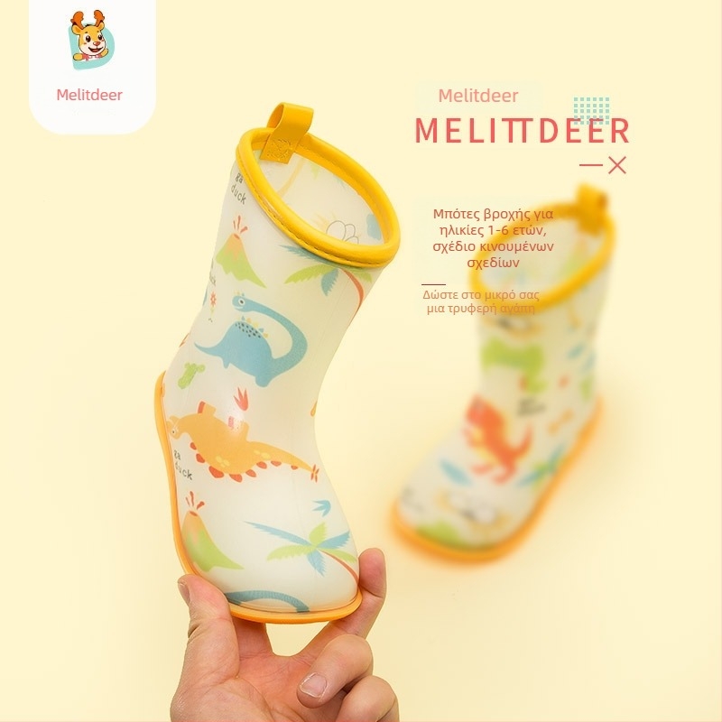Παιδικές μπότες βροχής Millie the Fawn, PVC με εκτύπωση, μεσαίου ύψους μέχρι τη γάμπα, με αντιολισθητικές σόλες, για αγόρια και κορίτσια