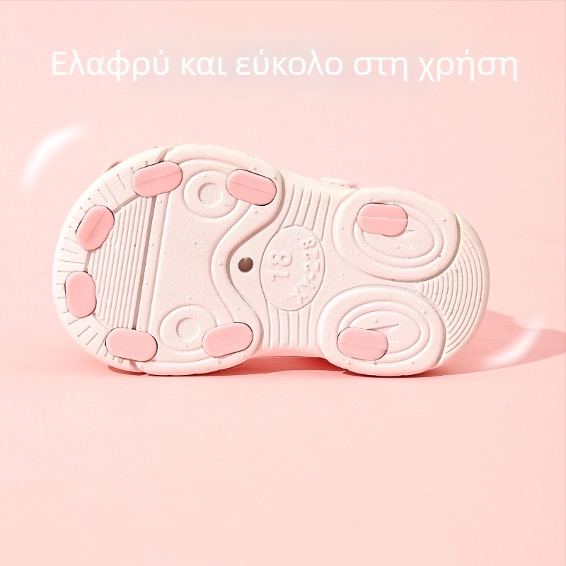 Παιδικά σανδάλια σε στυλ πριγκίπισσας με λουλουδάτο φιόγκο, μαλακή αντιολισθητική σόλα PVC, 1–4 ετών