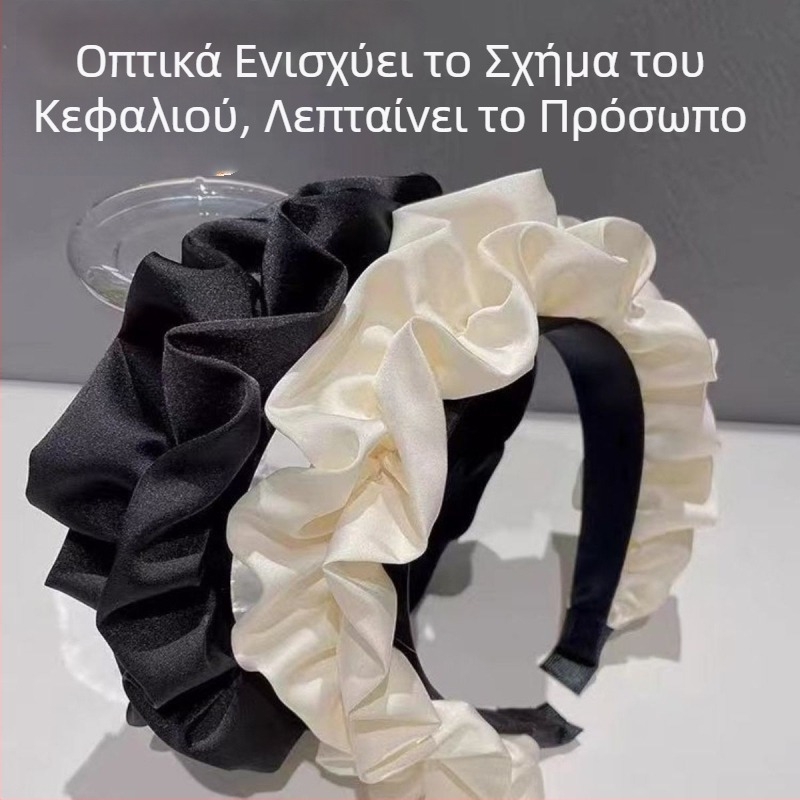 Νέα πλισέ κορδέλα μαλλιών με υψηλή κορώνα, κλιπ μαλλιών για πλύσιμο προσώπου, γλυκό σχέδιο