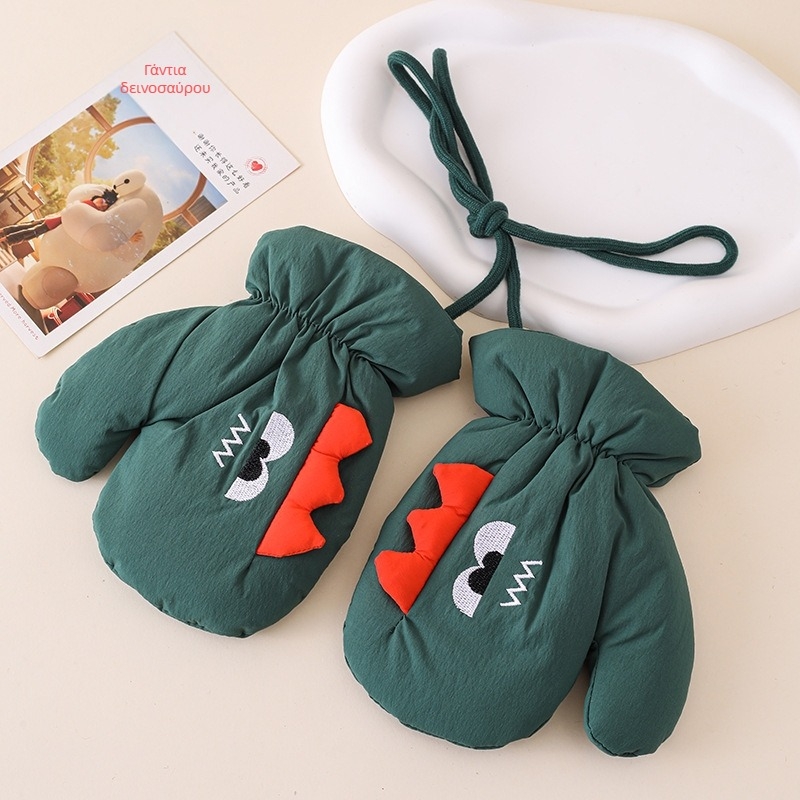 Παιδικά χειμερινά γάντια-μίντες, unisex, βαμβάκι, ζεστά και παχιά, κορεατικό μοτίβο κινούμένων σχεδίων, για 2–5 ετών