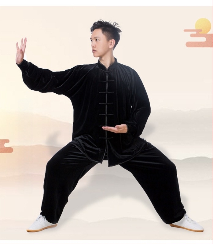 Unisex σετ Tai Chi με επένδυση από χρυσό βελούδο, ενισχυμένο για φθινοπωρινή-χειμερινή προπόνηση
