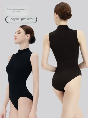 Dansgirl μπαλέτου λεοτάρντ χωρίς μανίκια, με γιακά, για προπονήσεις και χορό, με κρυφά κουμπιά, για κορίτσια