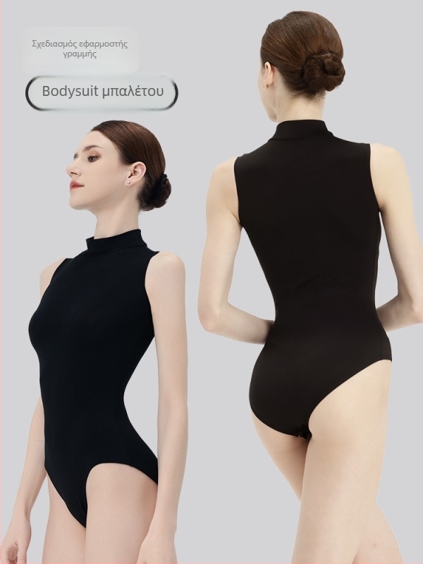 Dansgirl μπαλέτου λεοτάρντ χωρίς μανίκια, με γιακά, για προπονήσεις και χορό, με κρυφά κουμπιά, για κορίτσια