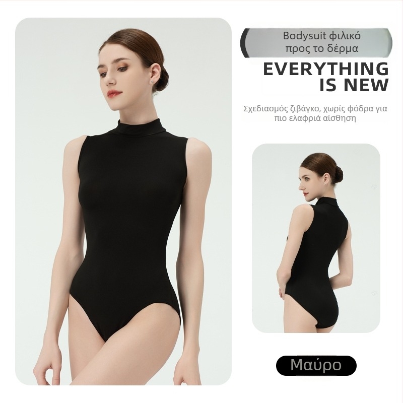 Dansgirl μπαλέτου λεοτάρντ χωρίς μανίκια, με γιακά, για προπονήσεις και χορό, με κρυφά κουμπιά, για κορίτσια