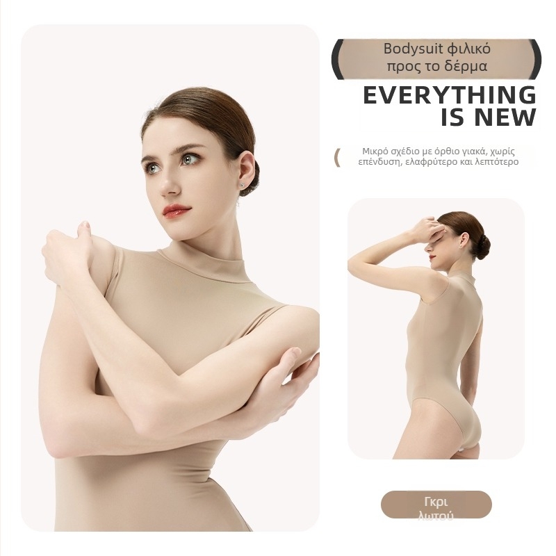 Dansgirl μπαλέτου λεοτάρντ χωρίς μανίκια, με γιακά, για προπονήσεις και χορό, με κρυφά κουμπιά, για κορίτσια