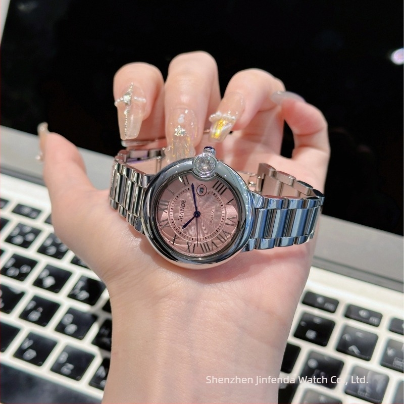 Gerandi Γυναικείο ρολόι Quartz H9780L-G — 35mm κυκλικός καντράν, 30m αδιάβροχο, μπράσελε από ανοξείδωτο ατσάλι, ορυκτό γυαλί, αναλογικός μηχανισμός, ημερολόγιο