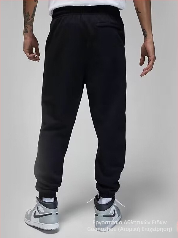 Ανδρικοί joggers από terry βαμβάκι, φαρδιά γραμμή, με κορδόνι στη μέση, μανσέτες στους αστραγάλους, άνοιξη-φθινοπωρο