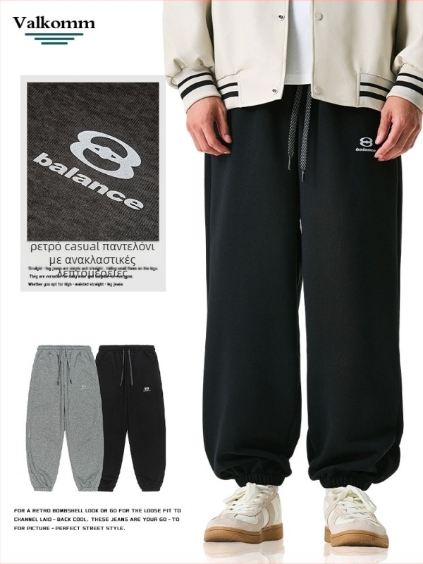 Laike ανδρικά παντελόνια άνοιξης casual, jogger παντελόνια για υπαίθρια σπορ, χαλαρή γραμμή, μεγάλο μέγεθος