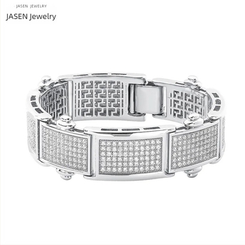 Unisex βραχιόλι Cuban Link με πλήρη διαμάντια, χιπ-χοπ στυλ, επίχρυσο, βραχιόλι με κλιπ ρολογιού