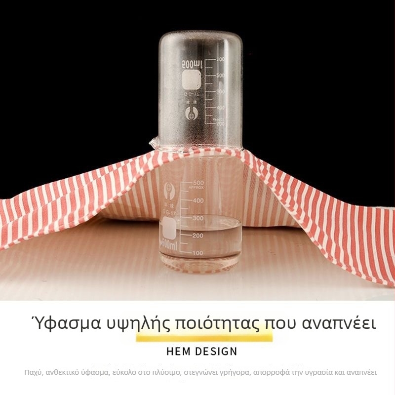 Ποδιά κουζίνας από βαμβάκι και λινό με μακριά μανίκια, unisex ποδιά εργασίας με ρίγες, προστασία από λεκέδες λαδιού, καρτούν σχέδιο