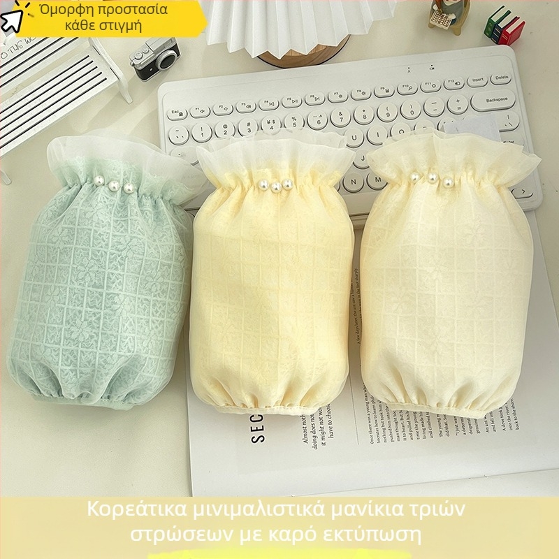 Μανίκια με μαργαριτάρια για γυναίκες, φθινοπωρινές–χειμερινές, κοντά, μίνιμαλιστικά προστατευτικά μανίκια για μπουφάν με γέμιση, αντίσταση σε λεκέδες, αίσθηση πολυτέλειας
