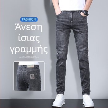 Ανδρικά τζιν με ίσια γραμμή, ελαφρύ denim, μεσαία μέση, 2025 άνοιξη-καλοκαίρι, πολλαπλών τσεπών