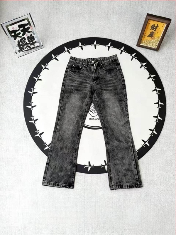 Ανδρικά τζιν από denim σε αμερικάνικο στυλ, χαλαρή ίσια γραμμή, vintage streetwear, 2026 άνοιξη-καλοκαίρι