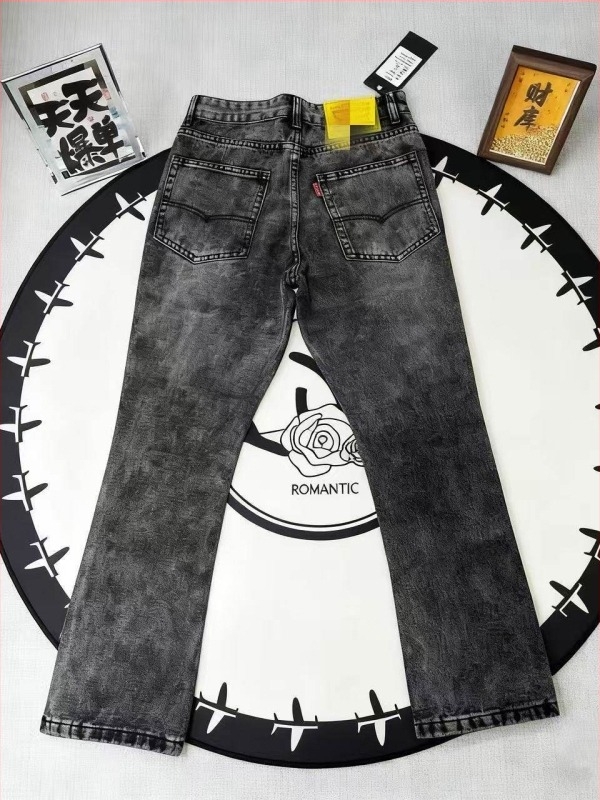 Ανδρικά τζιν από denim σε αμερικάνικο στυλ, χαλαρή ίσια γραμμή, vintage streetwear, 2026 άνοιξη-καλοκαίρι