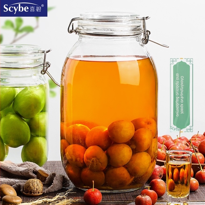 Scybe γυάλινο σφραγιζόμενο δοχείο αποθήκευσης, 3,2 L, με μέλι, κρασί από πράσινο δαμάσκηνο, γάλα σε σκόνη και καραμέλες