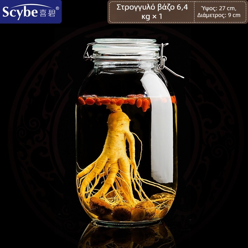 Scybe γυάλινο σφραγιζόμενο δοχείο αποθήκευσης, 3,2 L, με μέλι, κρασί από πράσινο δαμάσκηνο, γάλα σε σκόνη και καραμέλες