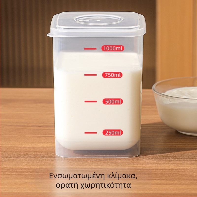 Διαφανές δοχείο για γιαούρτι σε ιαπωνικό στυλ με καπάκι, κατάλληλο για σκόνη γάλακτος, οικιακή ζύμωση γάλακτος και αποθήκευση φρούτων