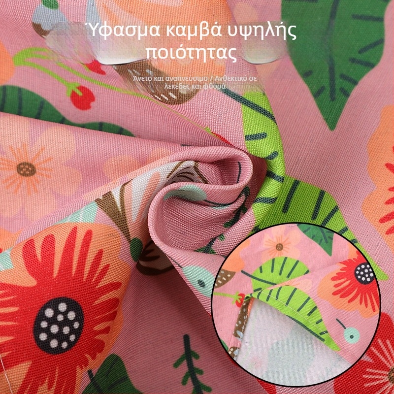 Νέου στυλ ανάλαφρη ποδιά κουζίνας από καμβά, με ζώνη στη μέση, ανθεκτική σε λεκέδες και λίπος, μοντέρνο δυτικό στυλ εργασιακού ρούχου