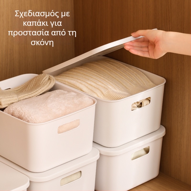 FaSoLa επιτραπέζιο δοχείο οργάνωσης με καπάκι, ορθογώνιο κουτί αποθήκευσης για κουζίνα, σαλόνι και γραφείο