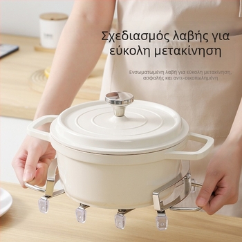 Τηλεσκοπική βάση από ανοξείδωτο χάλυβα για τον πάγκο της κουζίνας, κράτημα καπακιών, θερμομονωτικός και αντι-καψίματος σχεδιασμός, με χώρο αποθήκευσης κατσαρολών και καπακιών