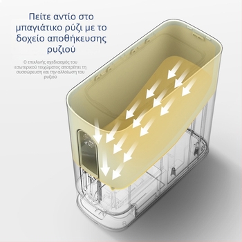 MR2090 Κεραμικός κάδος αποθήκευσης ρυζιού, 12 κιλά, σφραγισμένος, προστασία από υγρασία και έντομα