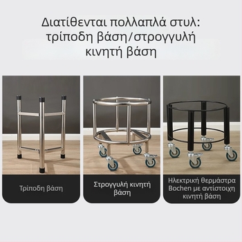 Βάση από ανοξείδωτο ατσάλι για εμπορικό κουβά σούπας με μόνωση, τρίποδη βάση με ρόδες για κουζίνα