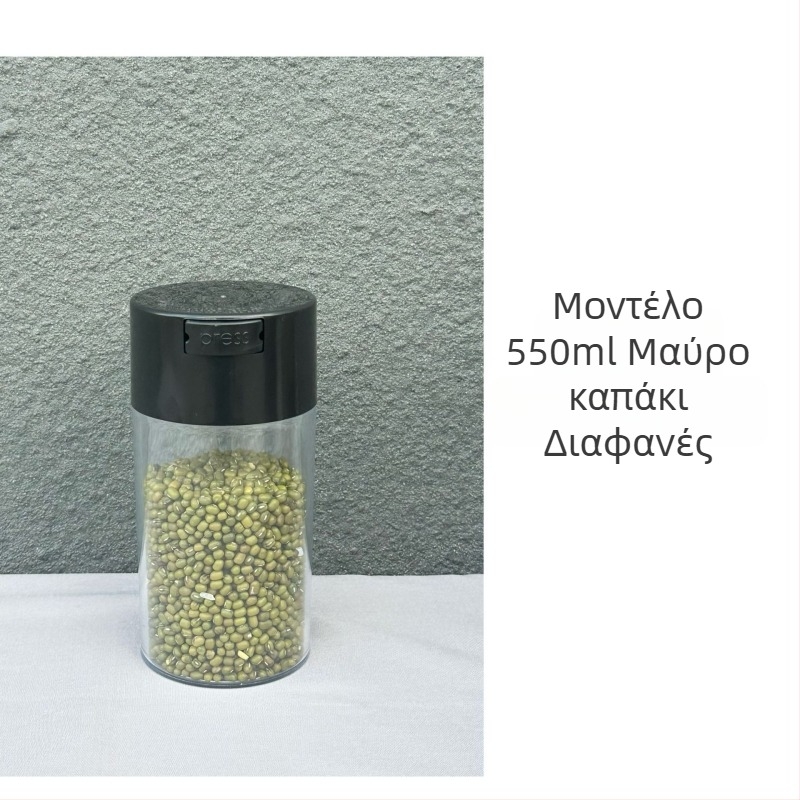 550 ml Honeypot βάζο με μαύρο καπάκι και διαφανές σώμα, ανθεκτικό στην υγρασία για τσάι και τρόφιμα, πλαστικό PS