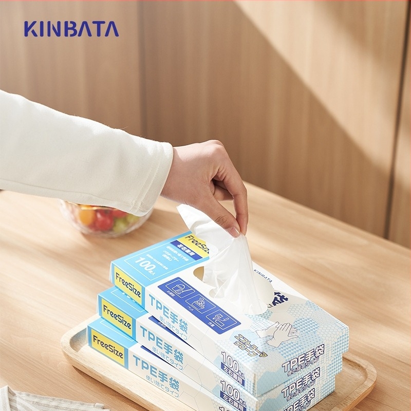 KINBATA Γάντια μιας χρήσης από TPE, τροφίμου ποιότητας για κουζίνα και οικιακή χρήση, ανθεκτικά, σε συσκευασία με δοσολογία