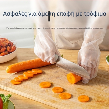 Επιμηκυμένα γάντια μίας χρήσης, παχύτερα, διαφανή, αντιολισθητικά, για catering και διαχείριση τροφίμων, πλυντήριο πιάτων και πλύσιμο ρούχων, ανθεκτικά για χειμερινή χρήση