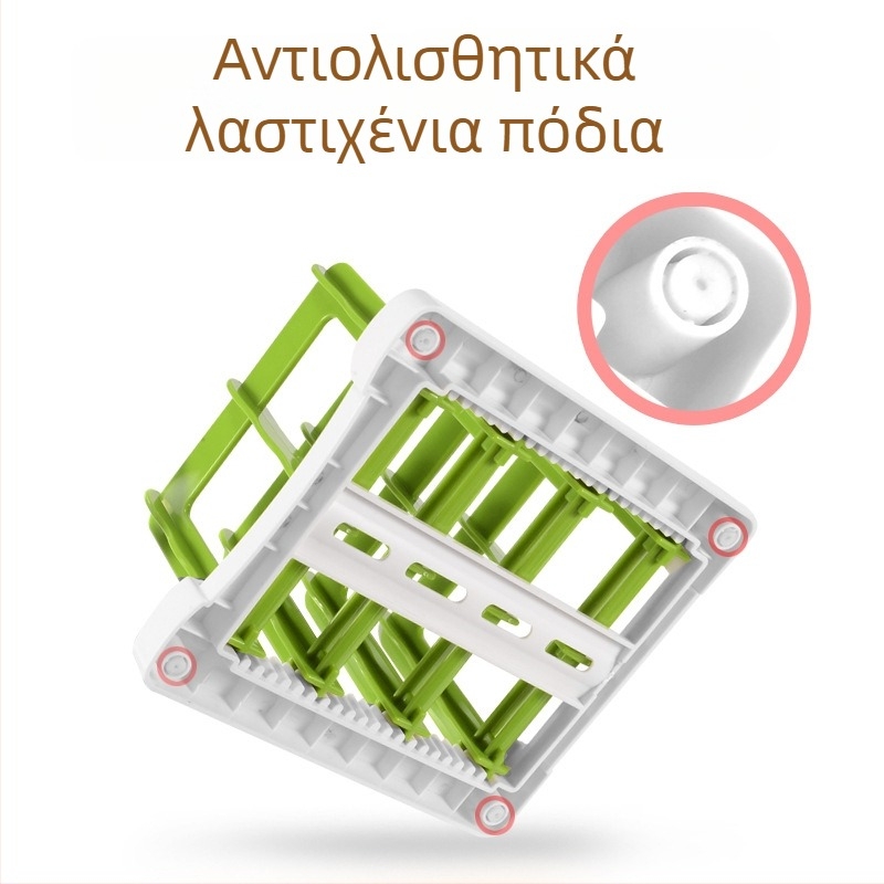 Μοντέρνος οργανωτής κουζίνας με αποσπώμενα και ρυθμιζόμενα εξαρτήματα: θήκη μαχαιριών, ράφι για σανίδες κοπής, ράφι καπακιών και ράφι στράγγισης; δυνατότητα εκτύπωσης λογότυπου