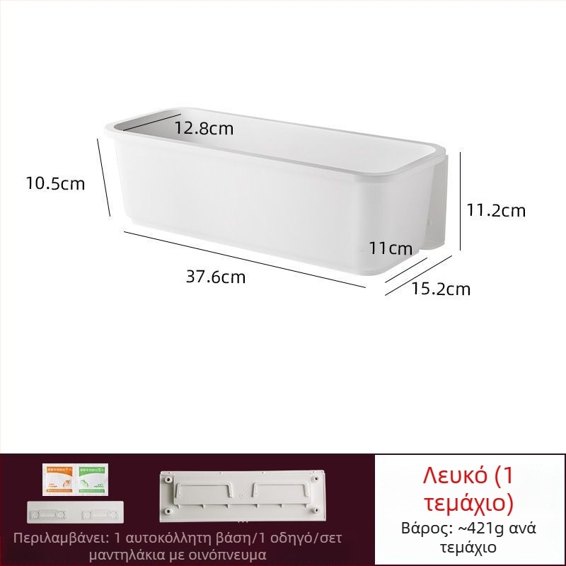 Τοίχο-επιτοίχιο ράφι μπαχαρικών σε κενό ανάμεσα σε ντουλάπες – χωρίς τρύπες, αποθήκευση κάτω από τον νεροχύτη, 1 επίπεδο οργάνωσης ντουλαπιού