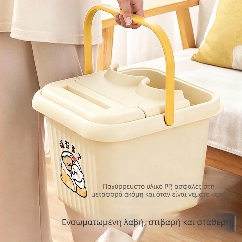 Χαριτωμένη οικιακή λεκάνη ποδιών, βαθιά και διατηρεί τη θερμότητα, ιδανική για βύθισμα ποδιών